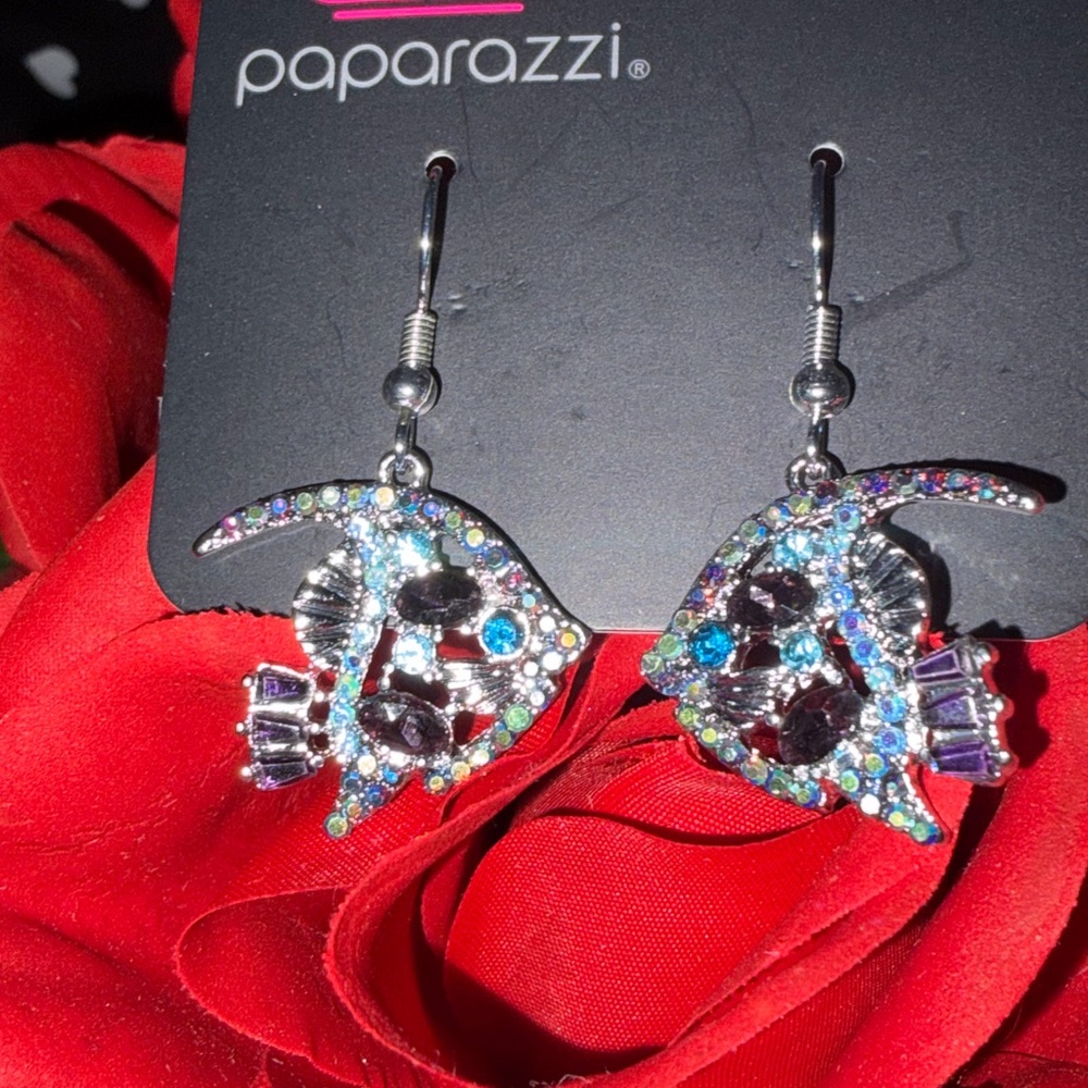paparazzi Multicolor Crystal Fish Hook Earrings